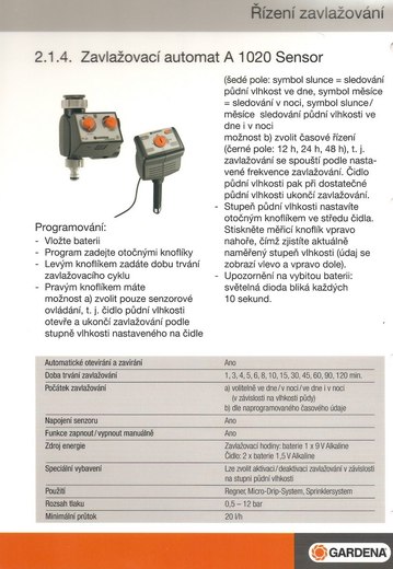 Zavlažovací automat A 1020 Sensor